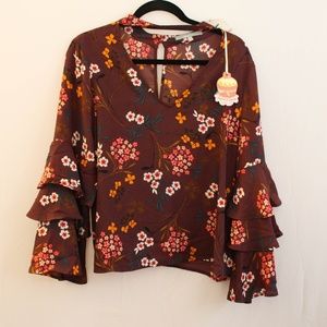 Burgundy Floral Top